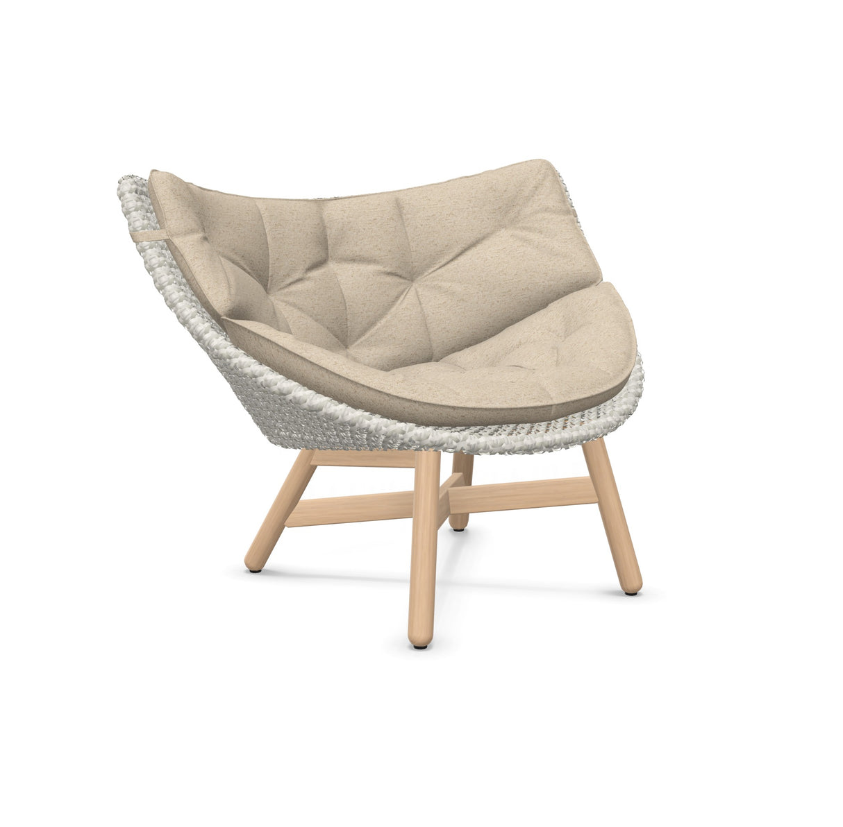 DEDON MBRACE Lounge Sessel Teak Gestell - Geflecht Sea Salt