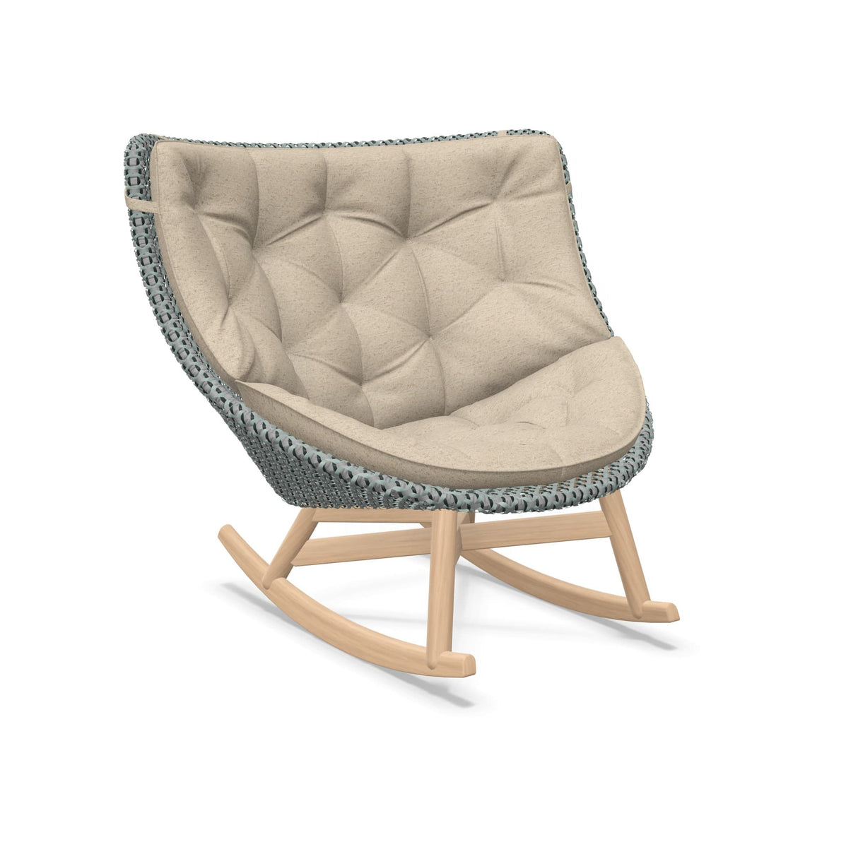DEDON MBRACE Schaukelstuhl Teak Gestell - Geflecht Baltic