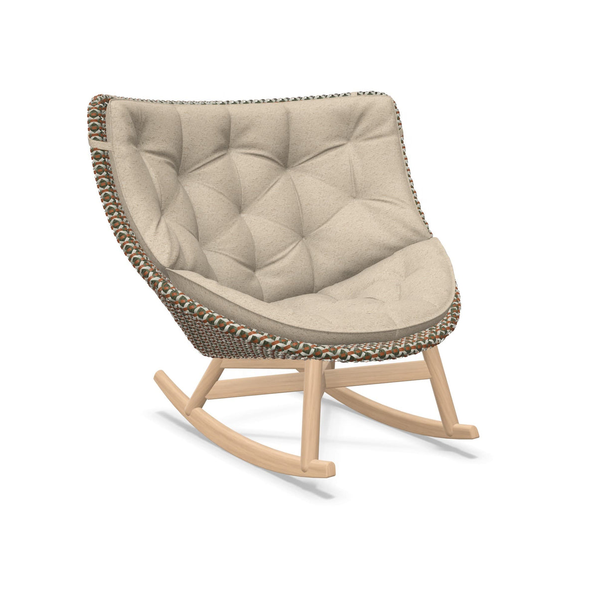 DEDON MBRACE Schaukelstuhl Teak Gestell - Geflecht Chestnut