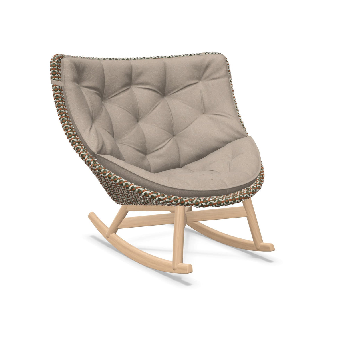 DEDON MBRACE Schaukelstuhl Teak Gestell - Geflecht Chestnut