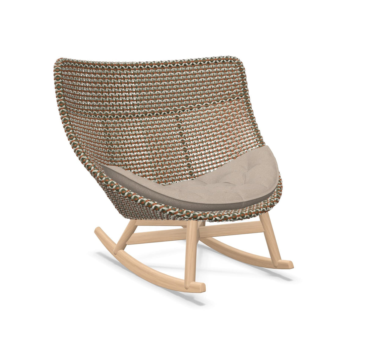 DEDON MBRACE Schaukelstuhl Teak Gestell - Geflecht Chestnut