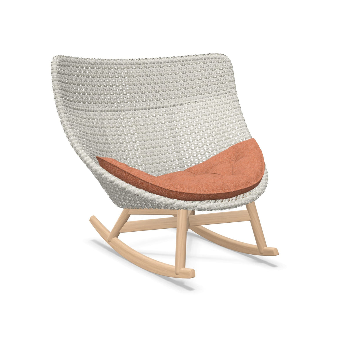 DEDON MBRACE Schaukelstuhl Teak Gestell - Geflecht Sea Salt