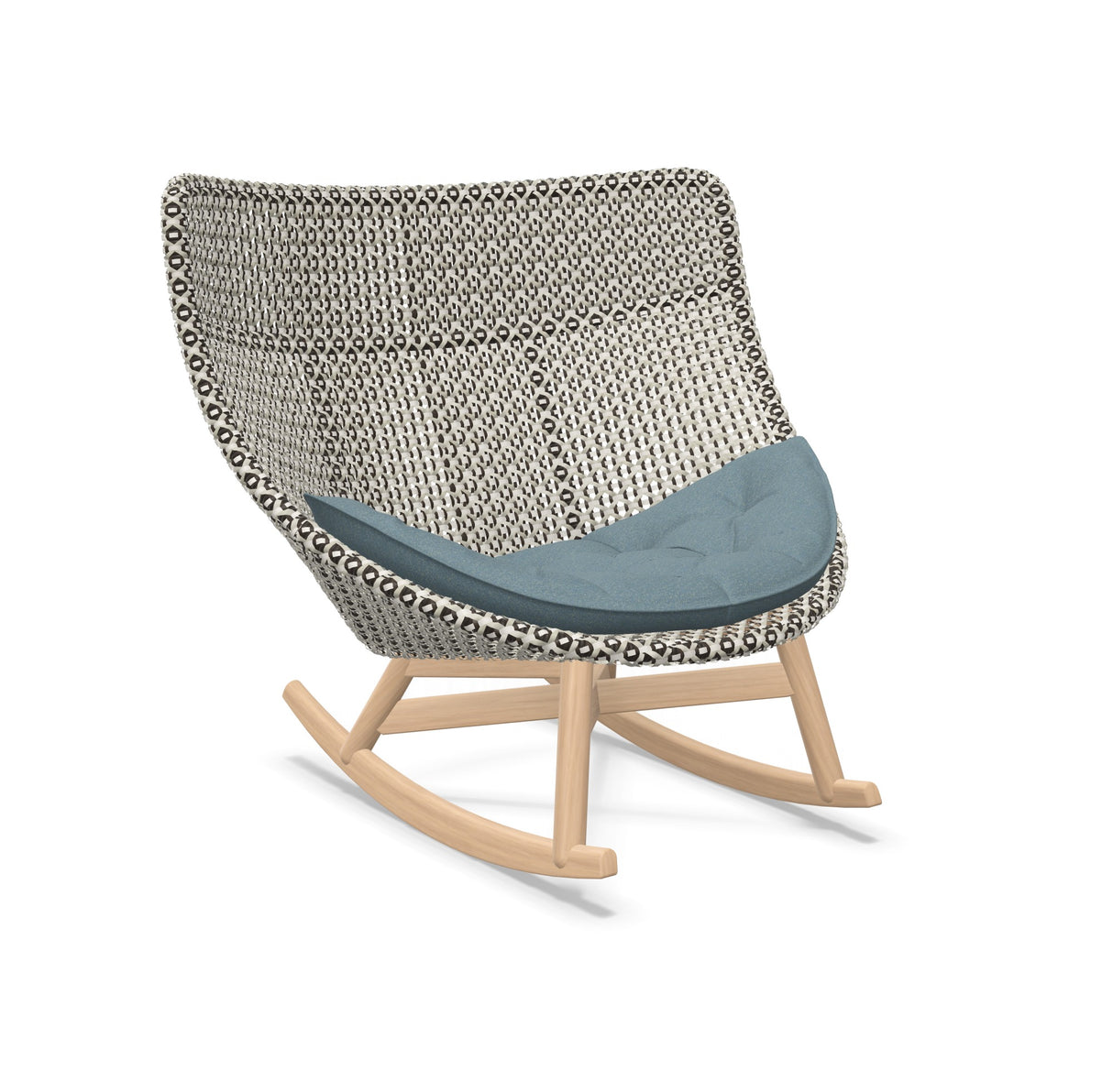 DEDON MBRACE Schaukelstuhl Teak Gestell - Geflecht Pepper