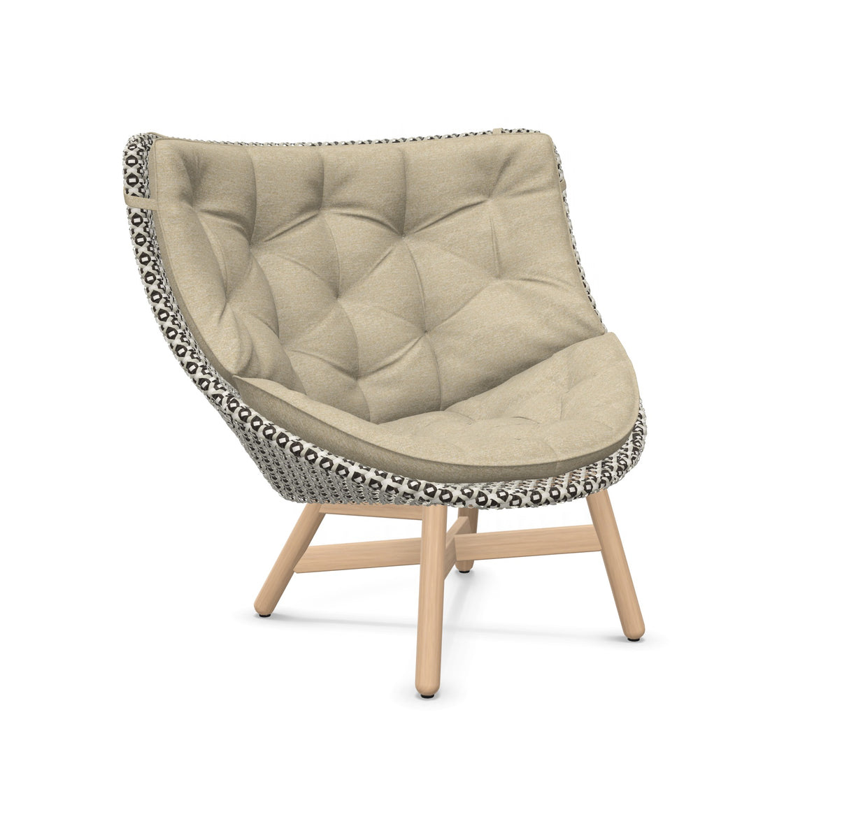 DEDON MBRACE Hochlehner Teak Gestell - Geflecht Pepper