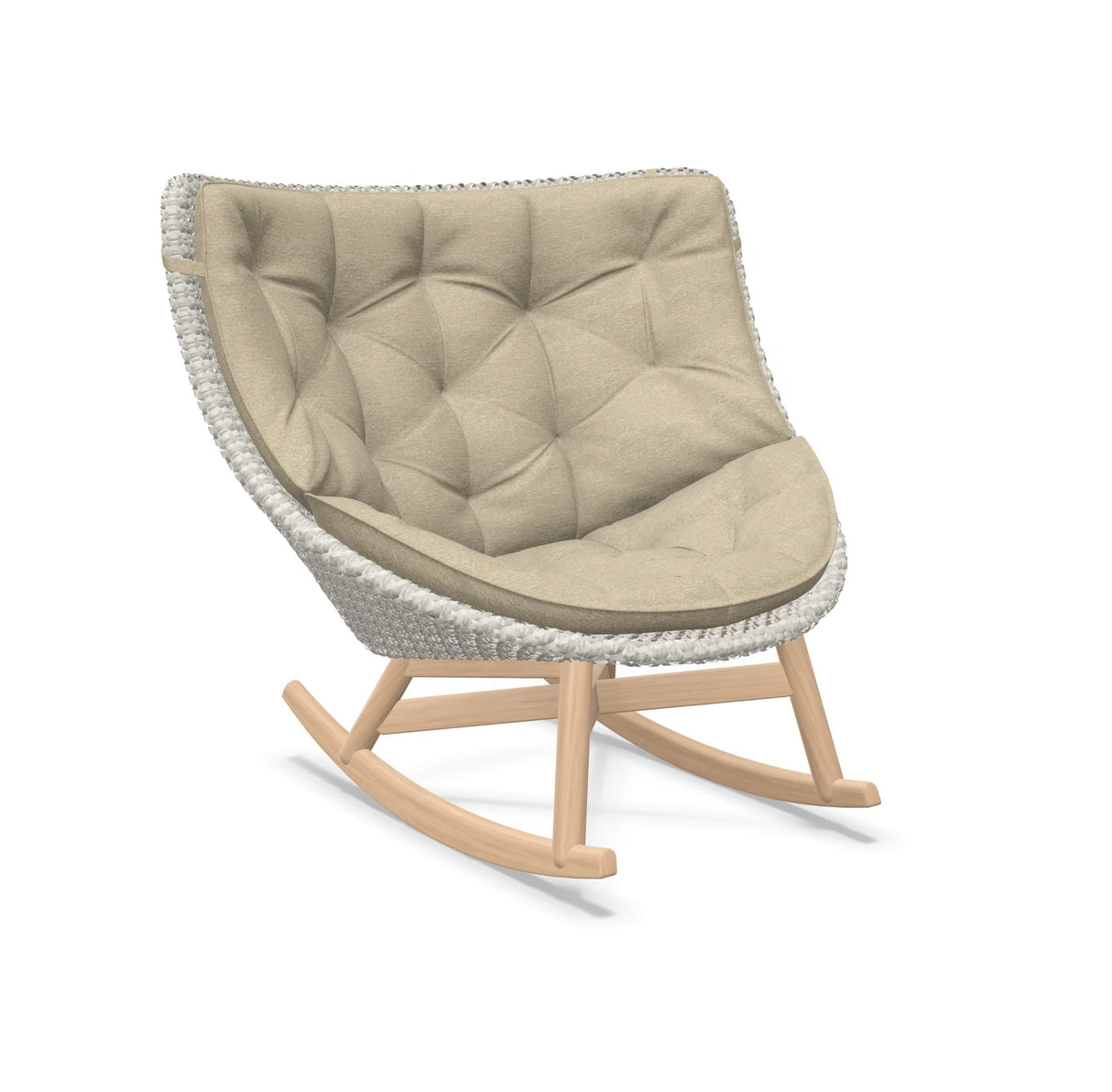 DEDON MBRACE Schaukelstuhl Teak Gestell - Geflecht Sea Salt