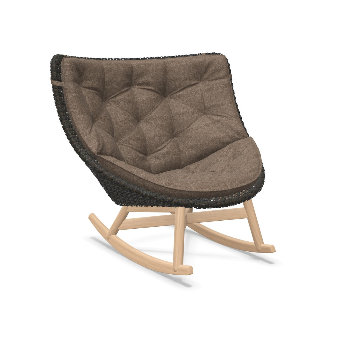 DEDON MBRACE Schaukelstuhl Teak Gestell - Geflecht Arabica