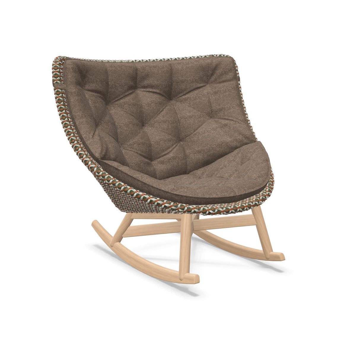 DEDON MBRACE Schaukelstuhl Teak Gestell - Geflecht Chestnut