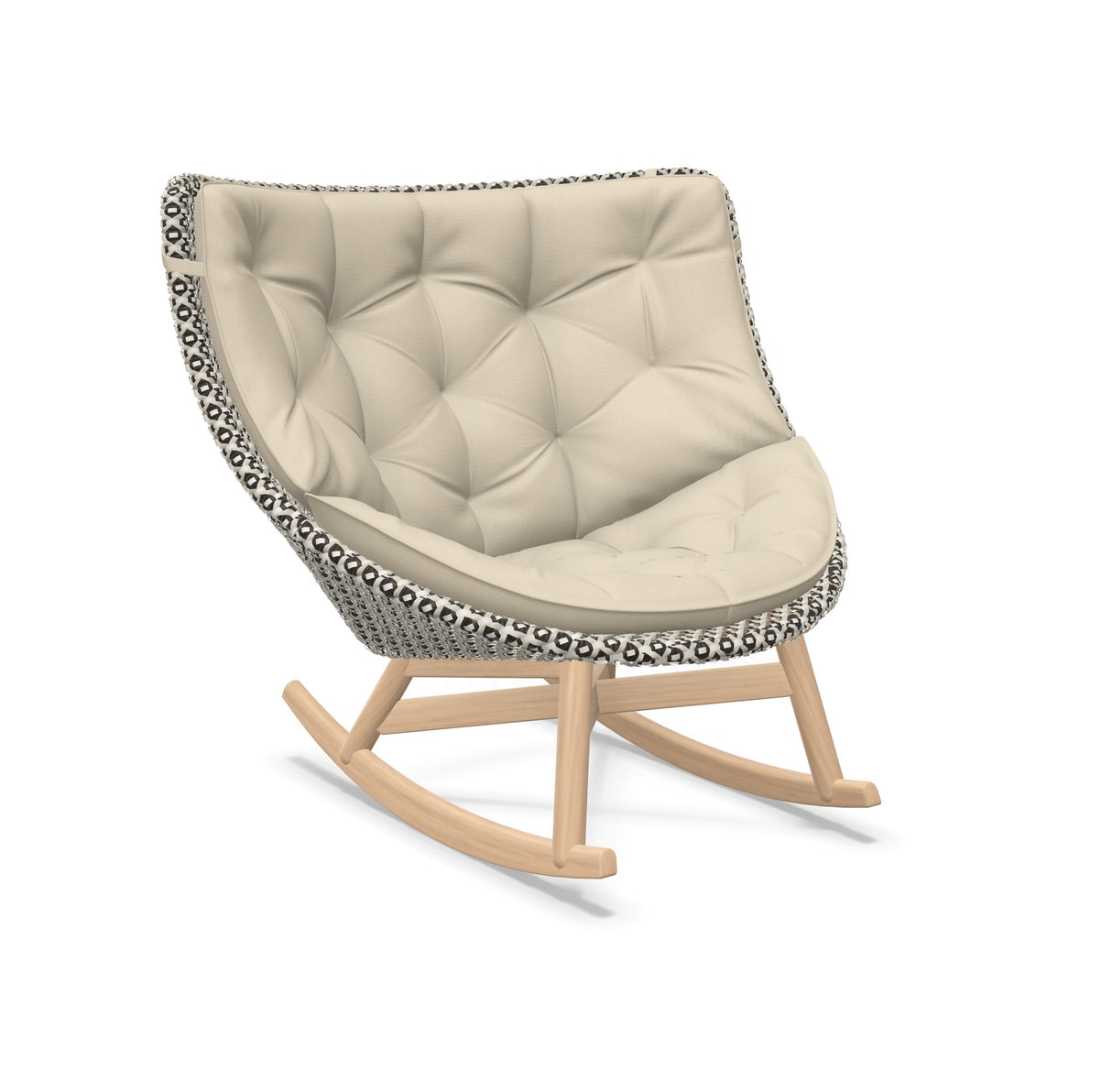 DEDON MBRACE Schaukelstuhl Teak Gestell - Geflecht Pepper