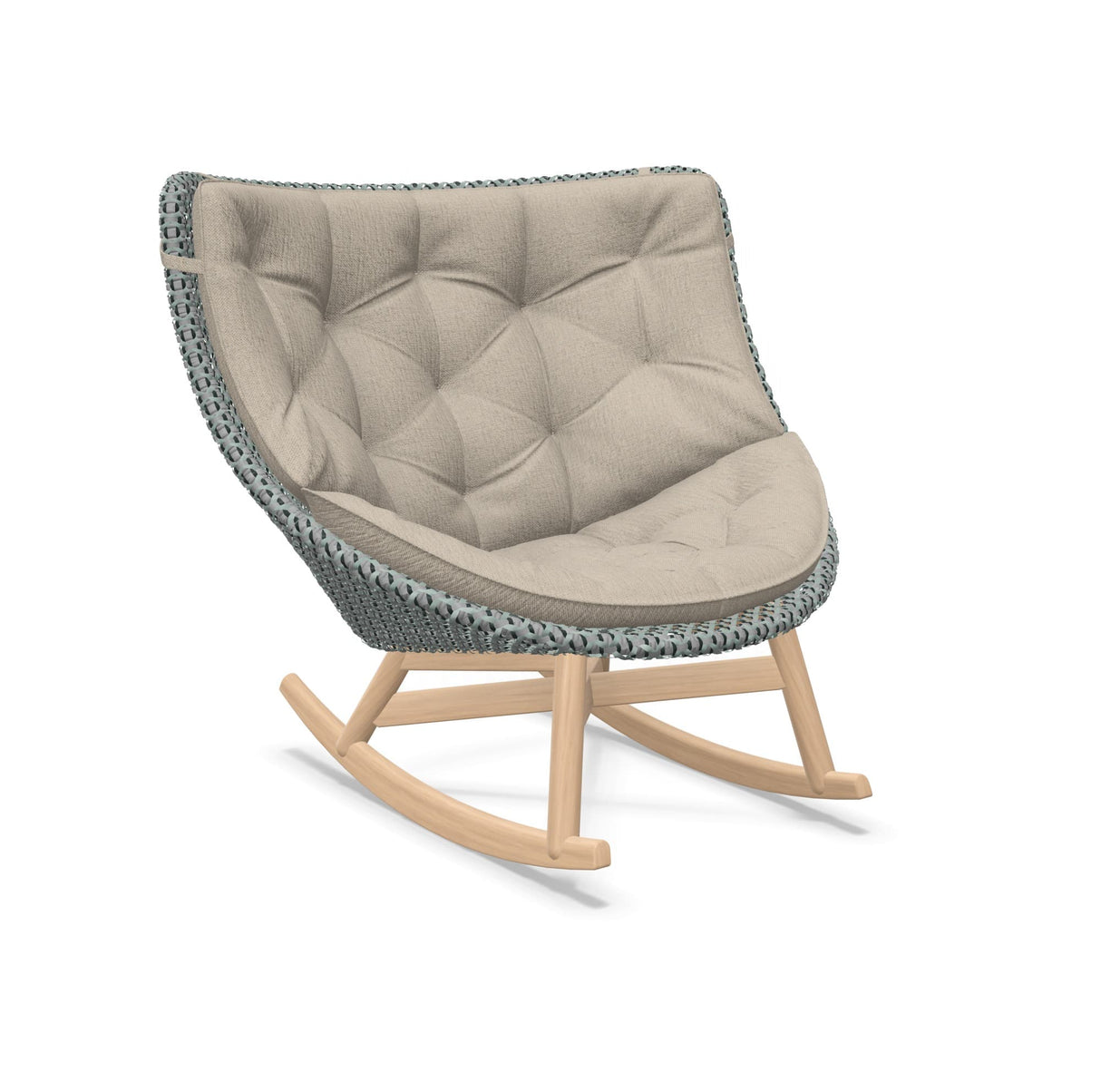 DEDON MBRACE Schaukelstuhl Teak Gestell - Geflecht Baltic
