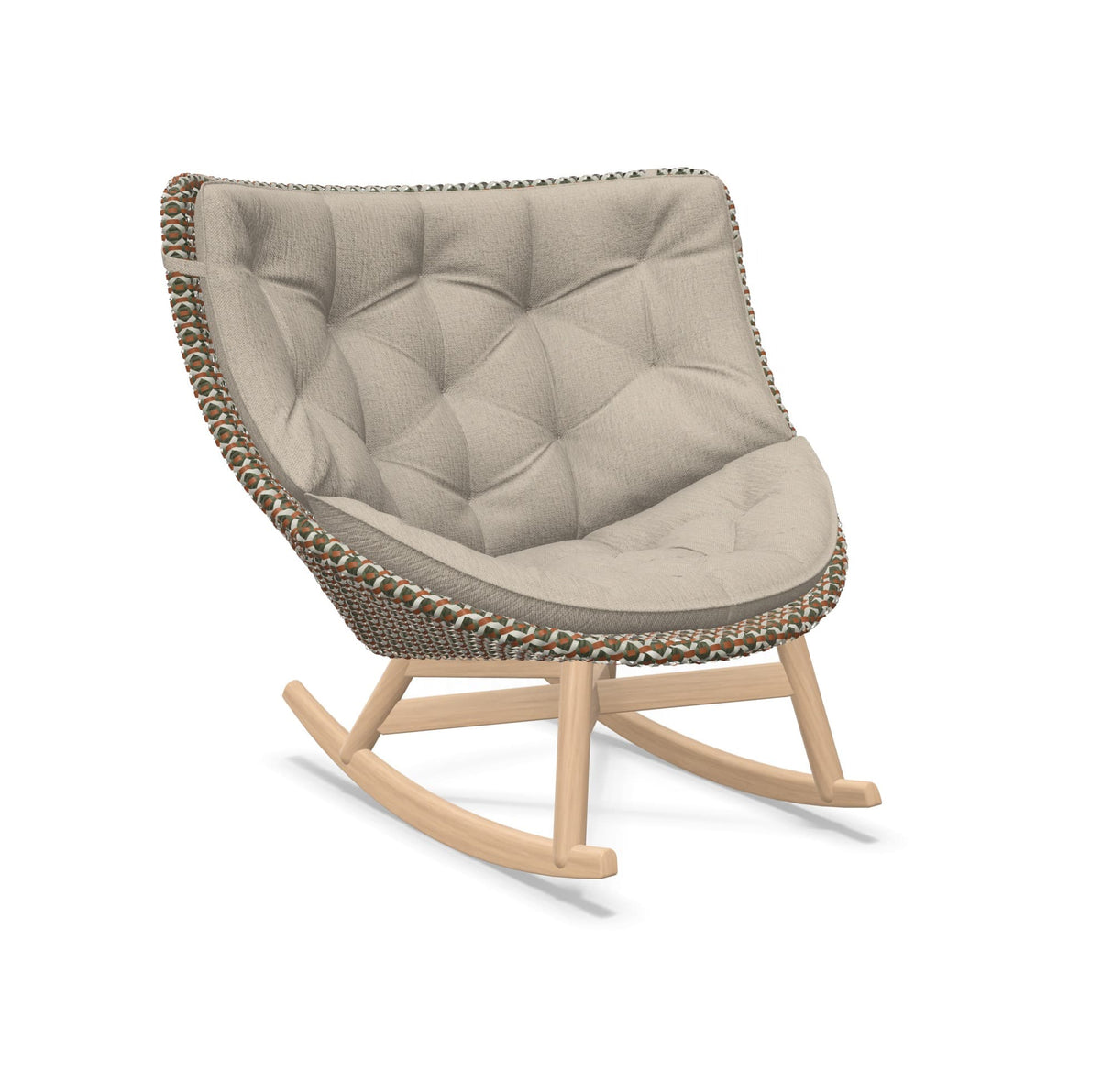 DEDON MBRACE Schaukelstuhl Teak Gestell - Geflecht Chestnut