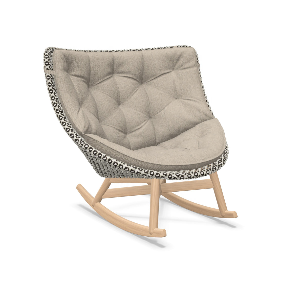DEDON MBRACE Schaukelstuhl Teak Gestell - Geflecht Pepper