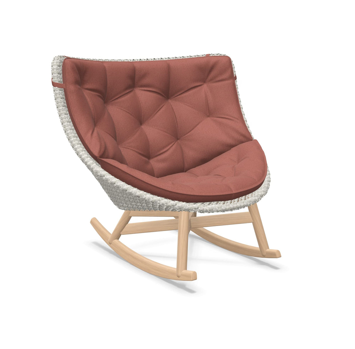 DEDON MBRACE Schaukelstuhl Teak Gestell - Geflecht Sea Salt