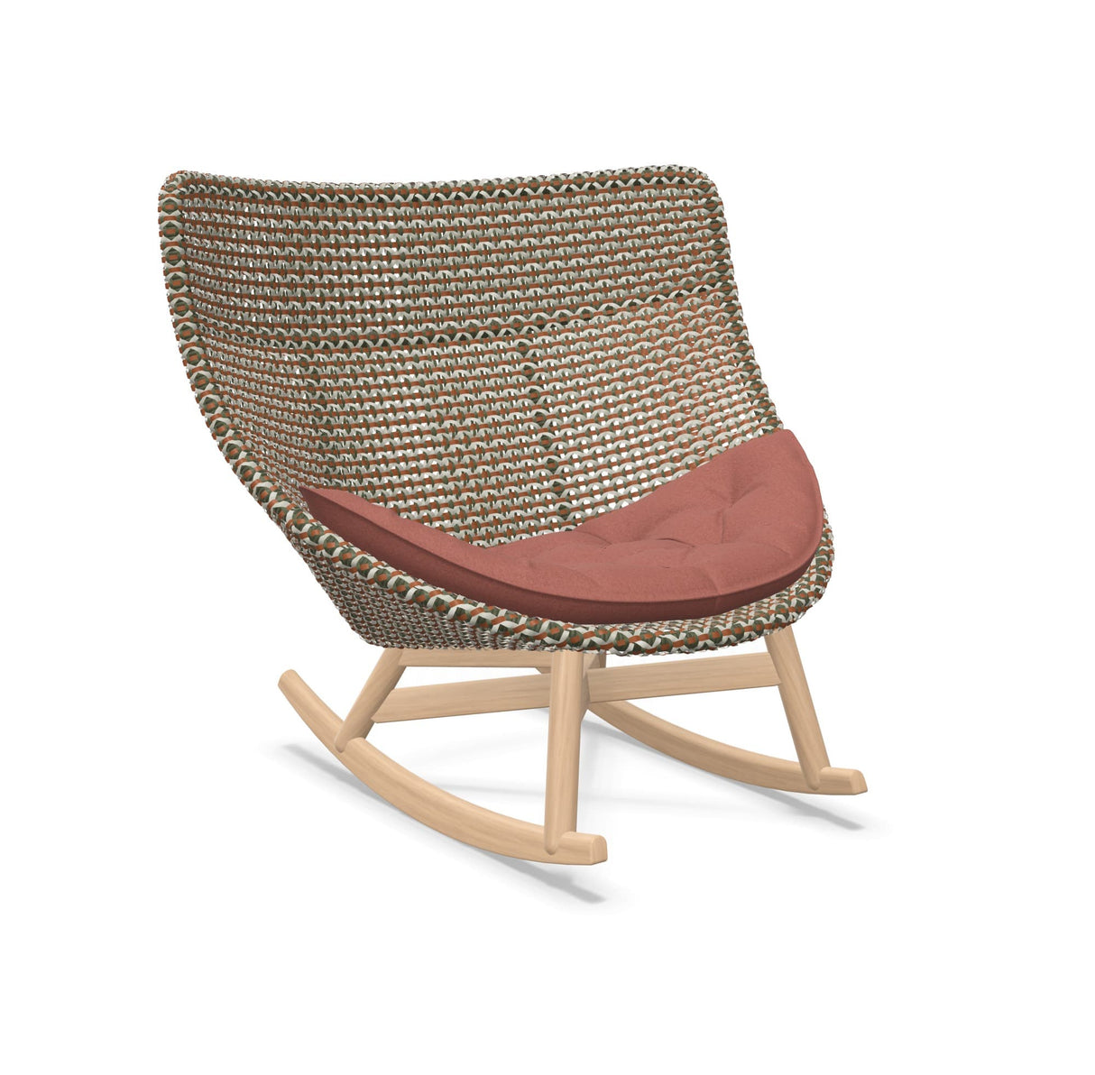 DEDON MBRACE Schaukelstuhl Teak Gestell - Geflecht Chestnut