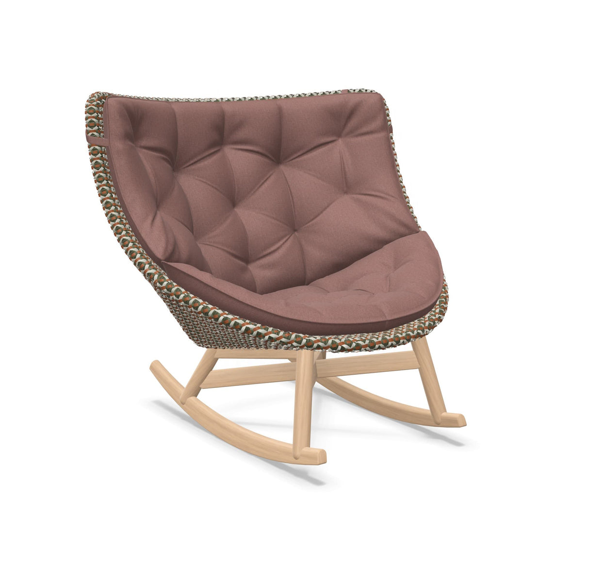 DEDON MBRACE Schaukelstuhl Teak Gestell - Geflecht Chestnut
