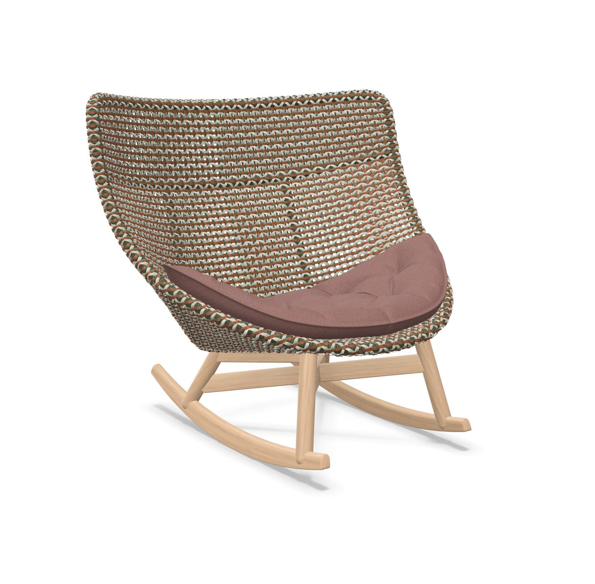 DEDON MBRACE Schaukelstuhl Teak Gestell - Geflecht Chestnut