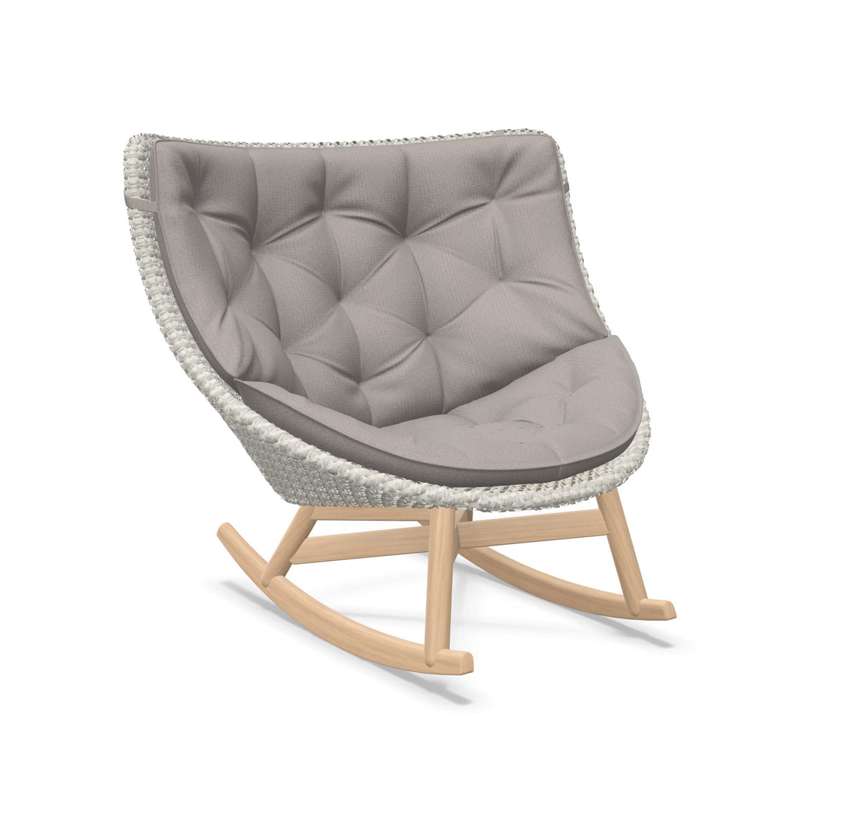 DEDON MBRACE Schaukelstuhl Teak Gestell - Geflecht Sea Salt