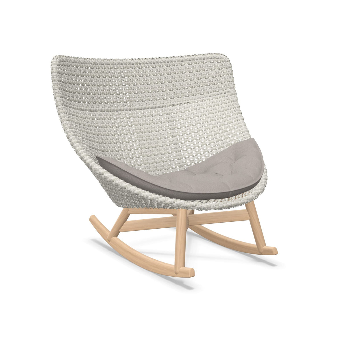 DEDON MBRACE Schaukelstuhl Teak Gestell - Geflecht Sea Salt