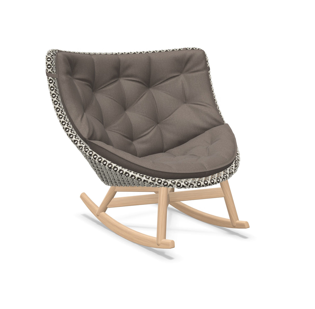 DEDON MBRACE Schaukelstuhl Teak Gestell - Geflecht Pepper