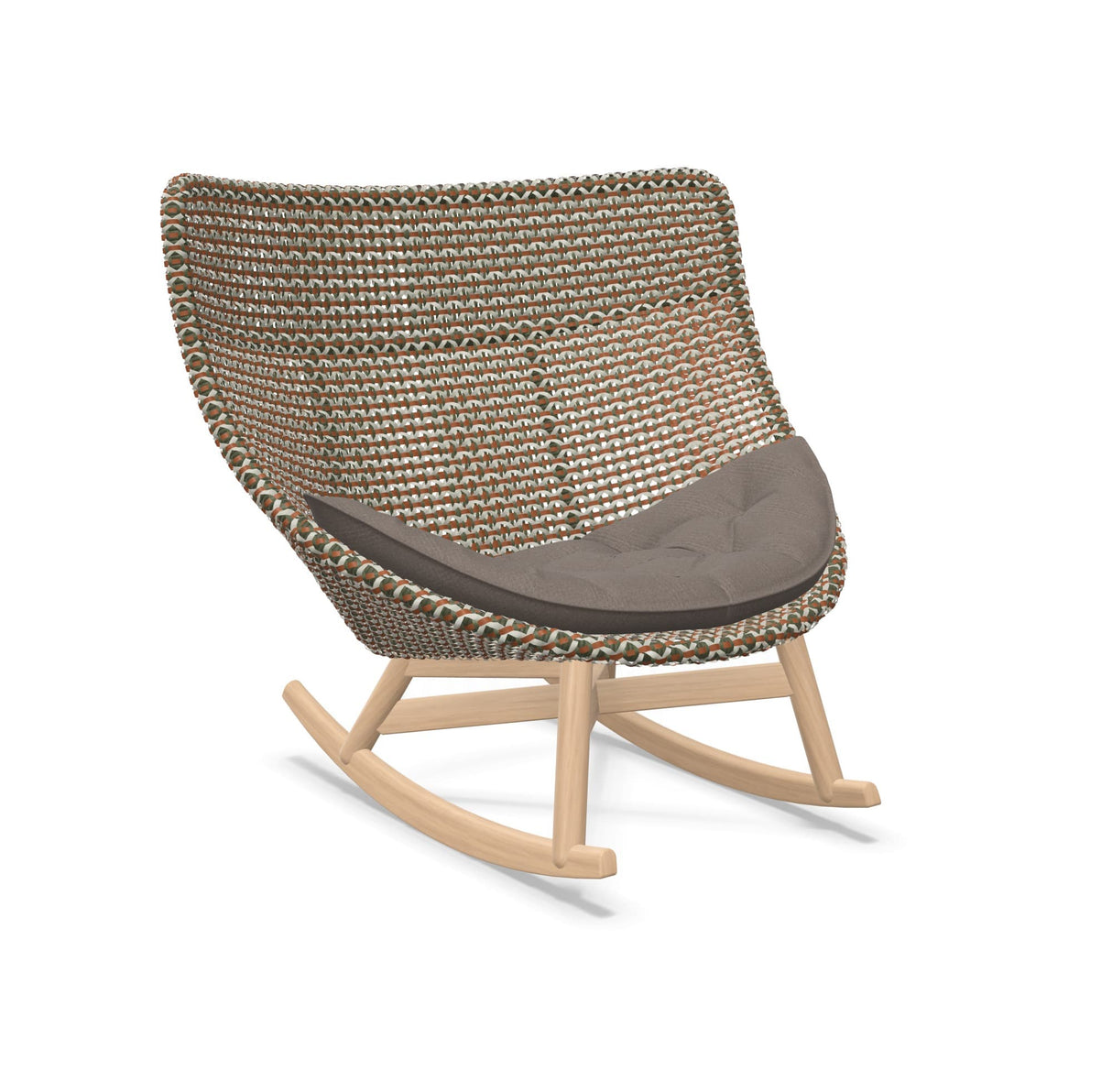 DEDON MBRACE Schaukelstuhl Teak Gestell - Geflecht Chestnut