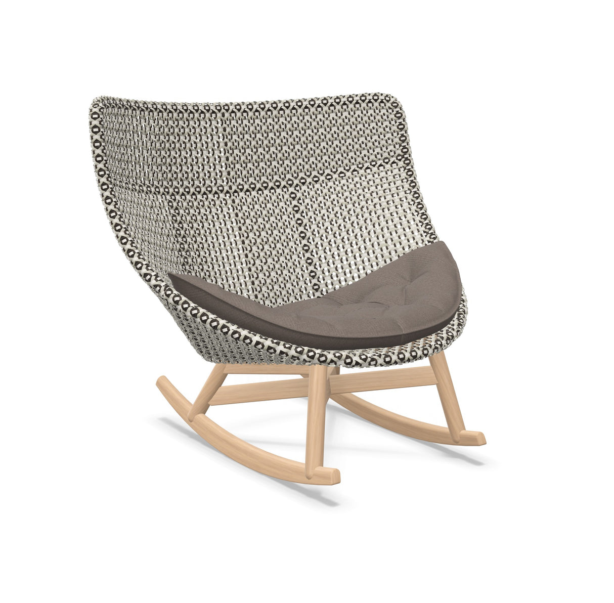 DEDON MBRACE Schaukelstuhl Teak Gestell - Geflecht Pepper