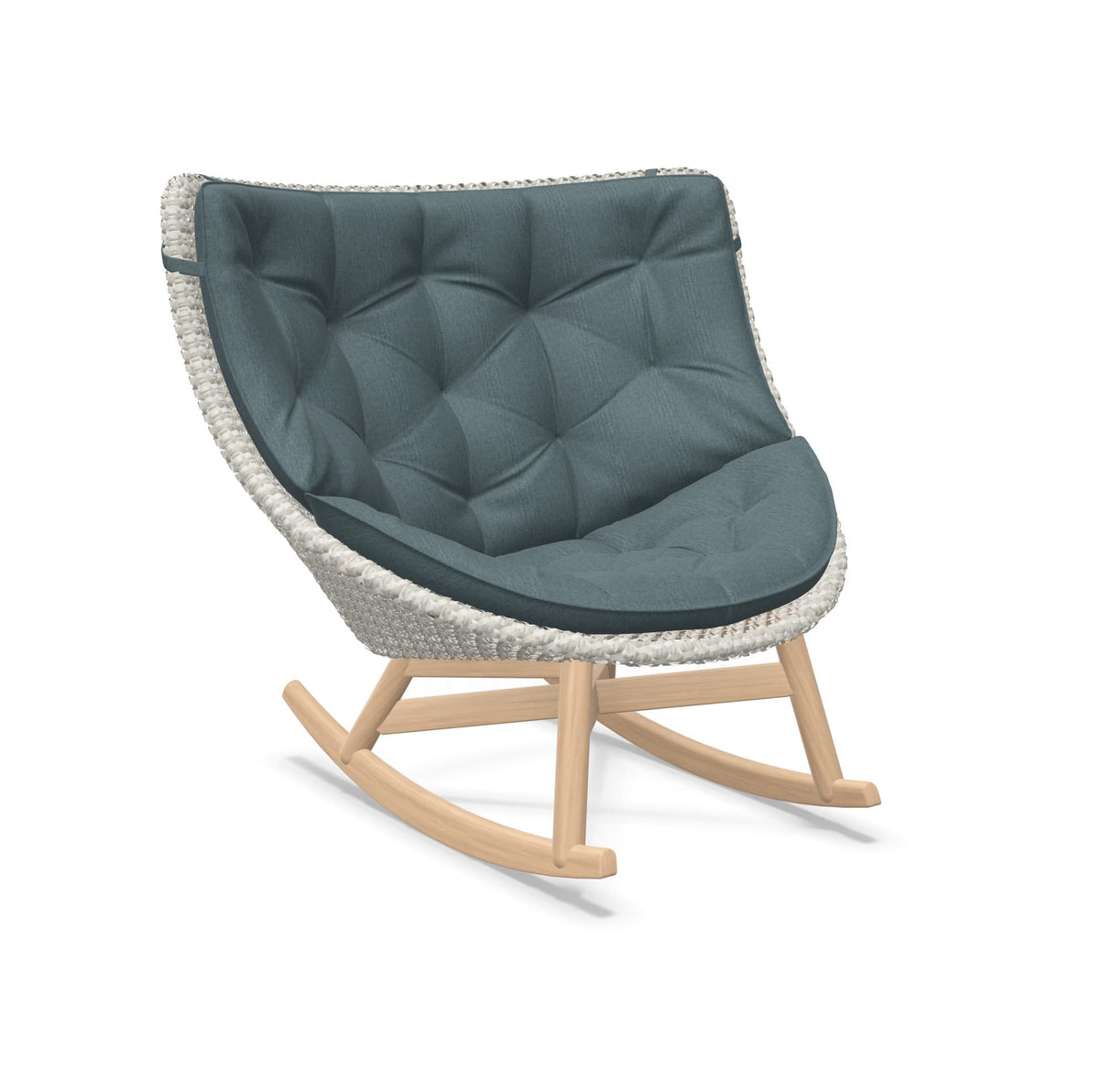 DEDON MBRACE Schaukelstuhl Teak Gestell - Geflecht Sea Salt