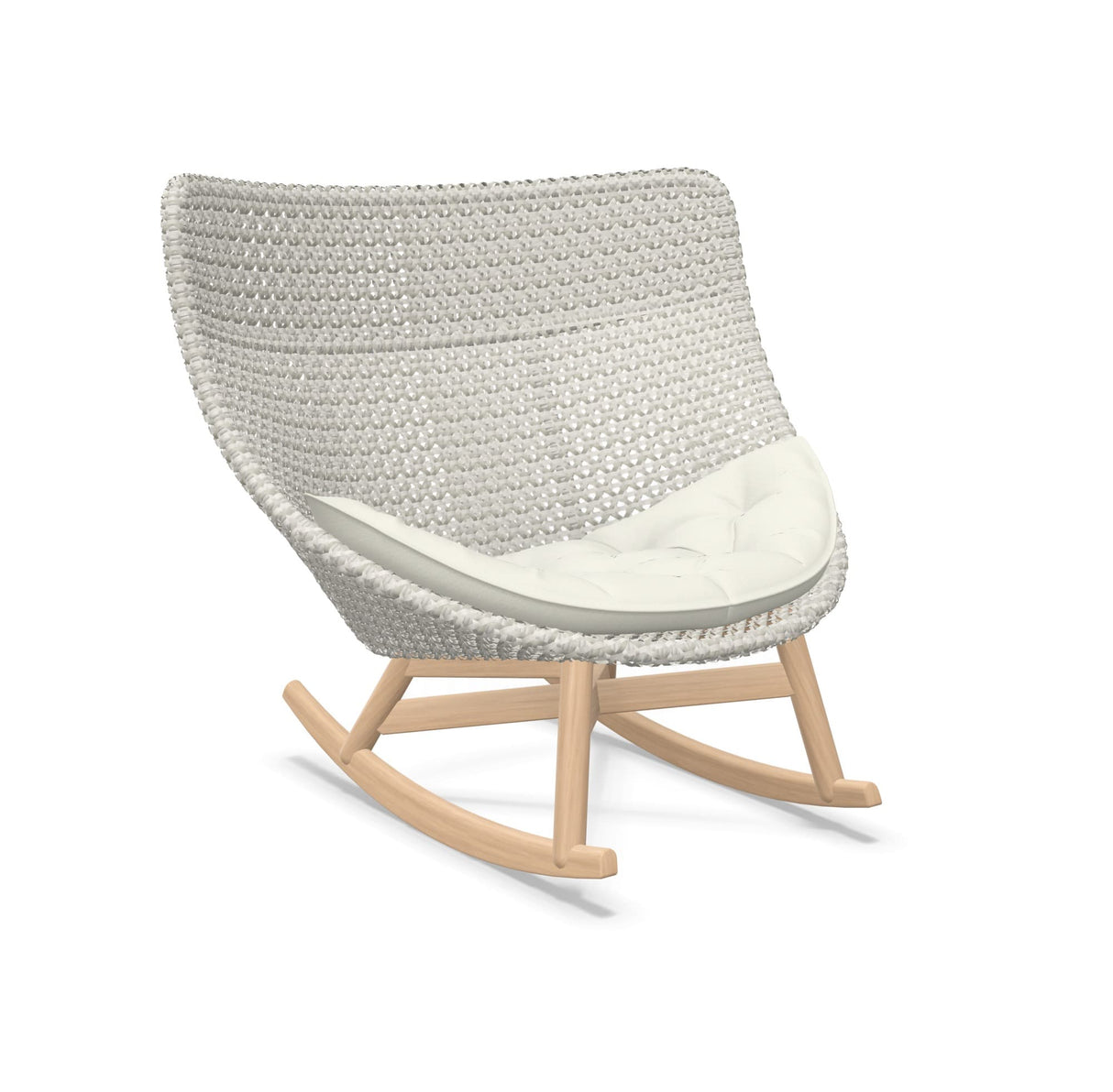 DEDON MBRACE Schaukelstuhl Teak Gestell - Geflecht Sea Salt