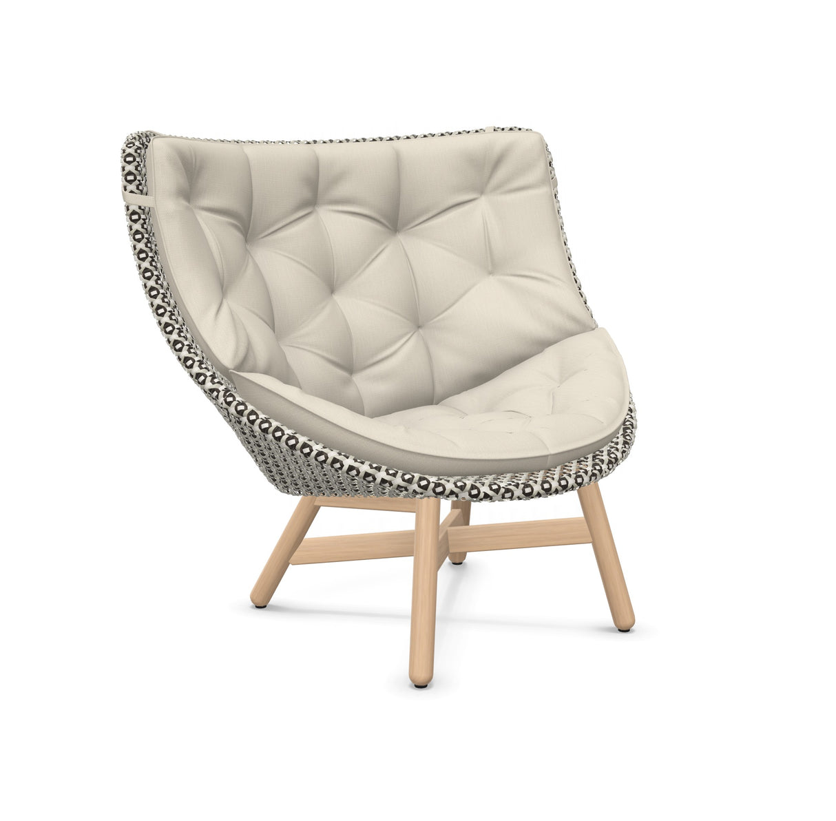 DEDON MBRACE Hochlehner Teak Gestell - Geflecht Pepper