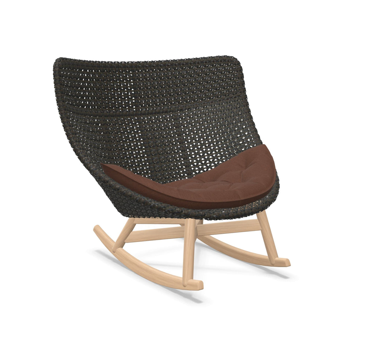 DEDON MBRACE Schaukelstuhl Teak Gestell - Geflecht Arabica