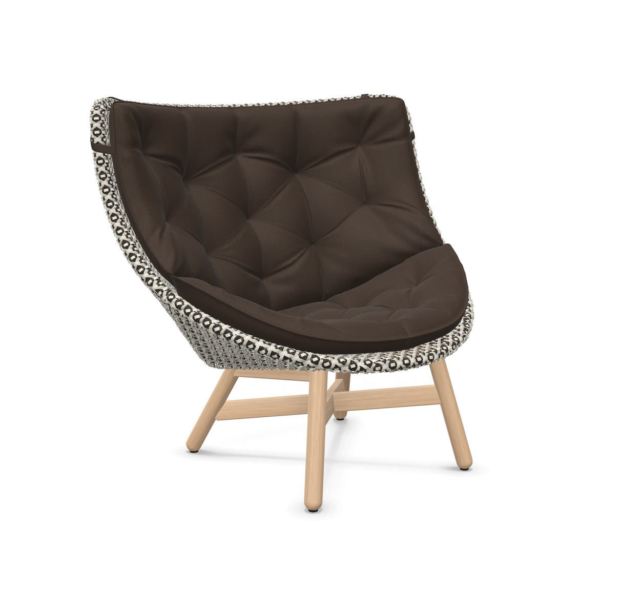 DEDON MBRACE Hochlehner Teak Gestell - Geflecht Pepper