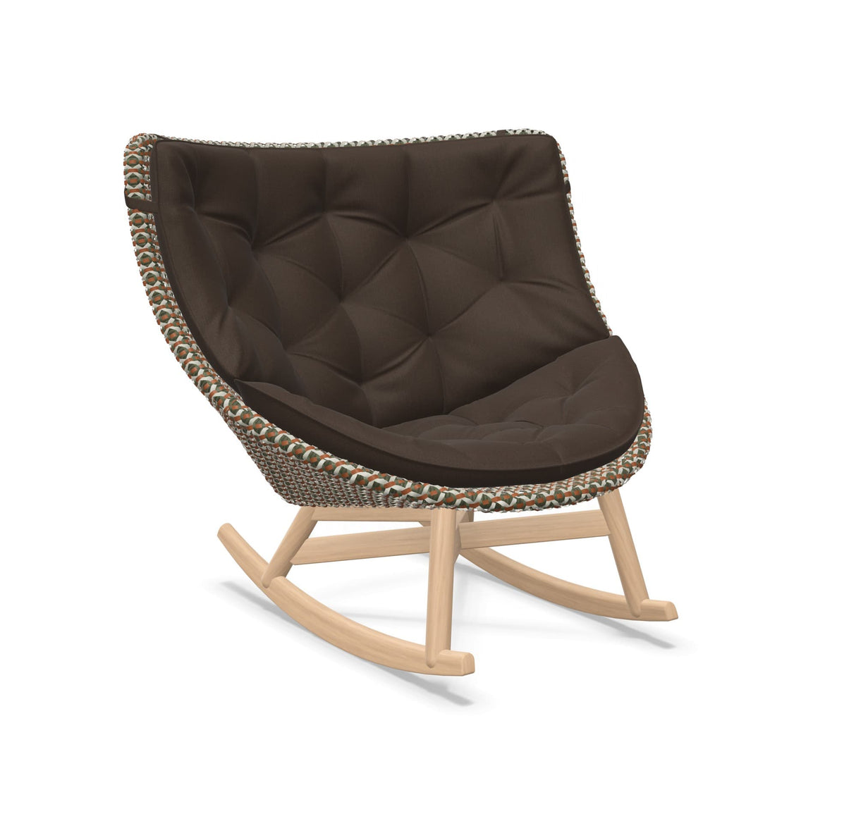 DEDON MBRACE Schaukelstuhl Teak Gestell - Geflecht Chestnut