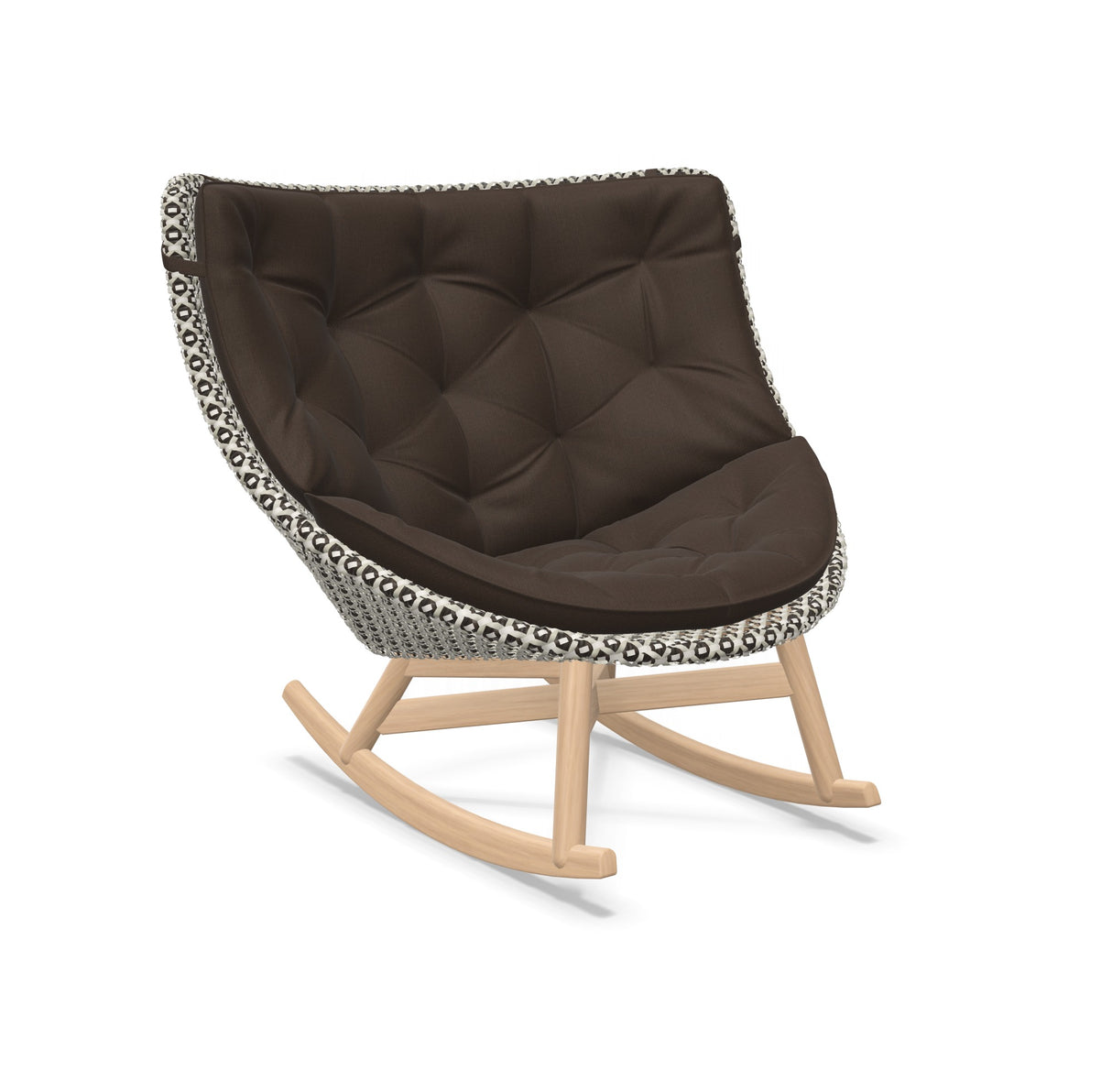 DEDON MBRACE Schaukelstuhl Teak Gestell - Geflecht Pepper