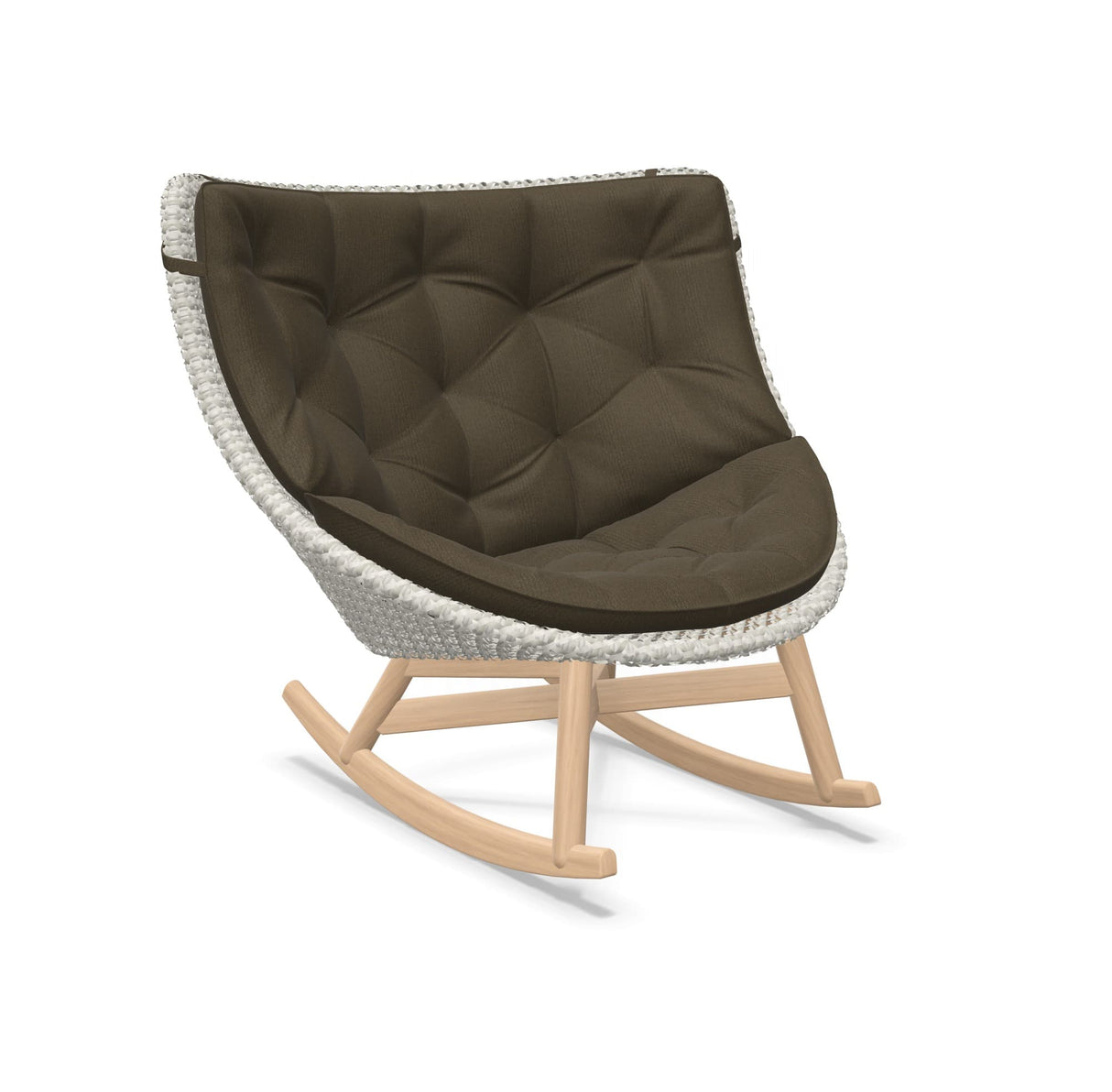 DEDON MBRACE Schaukelstuhl Teak Gestell - Geflecht Sea Salt