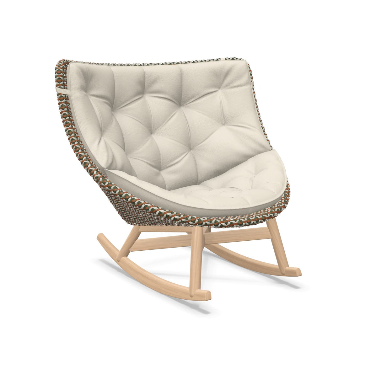 DEDON MBRACE Schaukelstuhl Teak Gestell - Geflecht Chestnut