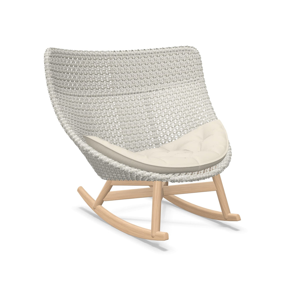DEDON MBRACE Schaukelstuhl Teak Gestell - Geflecht Sea Salt