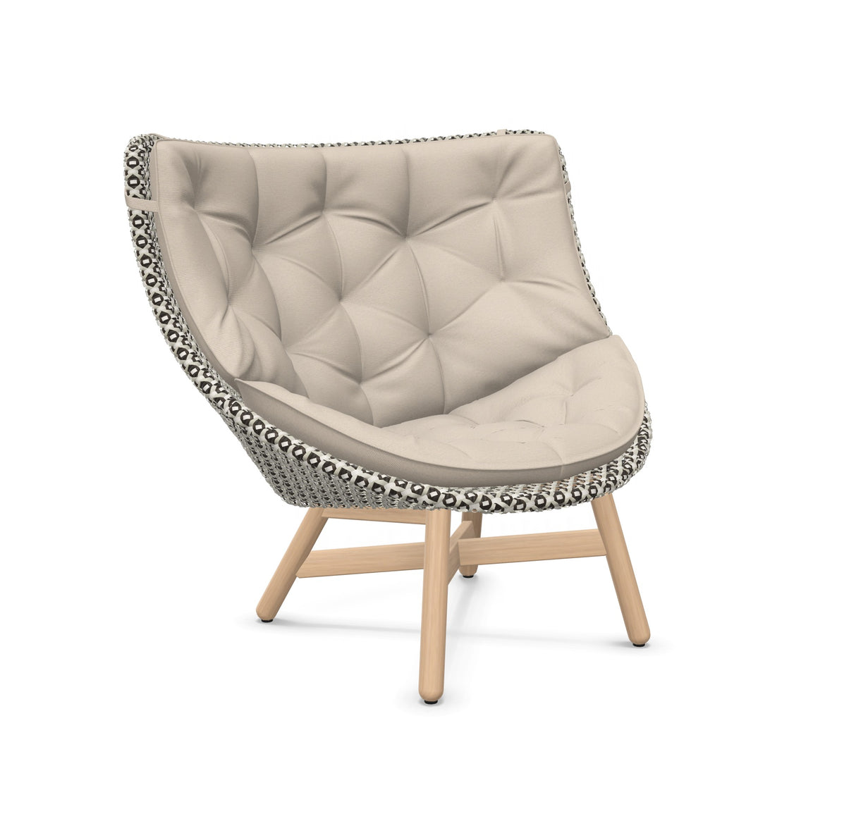 DEDON MBRACE Hochlehner Teak Gestell - Geflecht Pepper