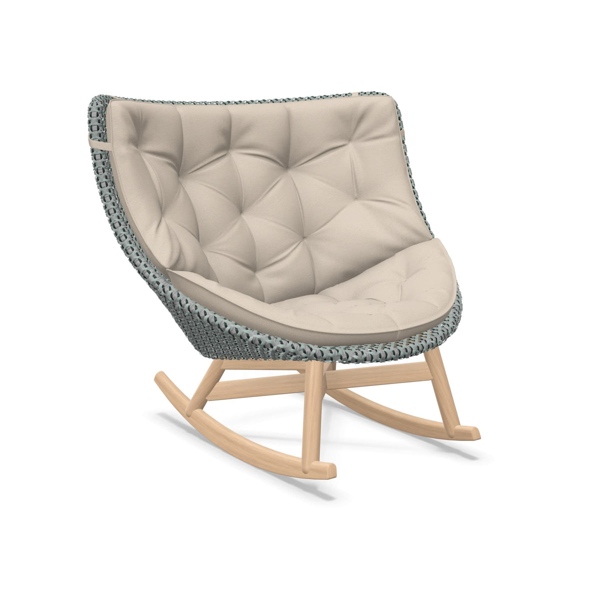 DEDON MBRACE Schaukelstuhl Teak Gestell - Geflecht Baltic