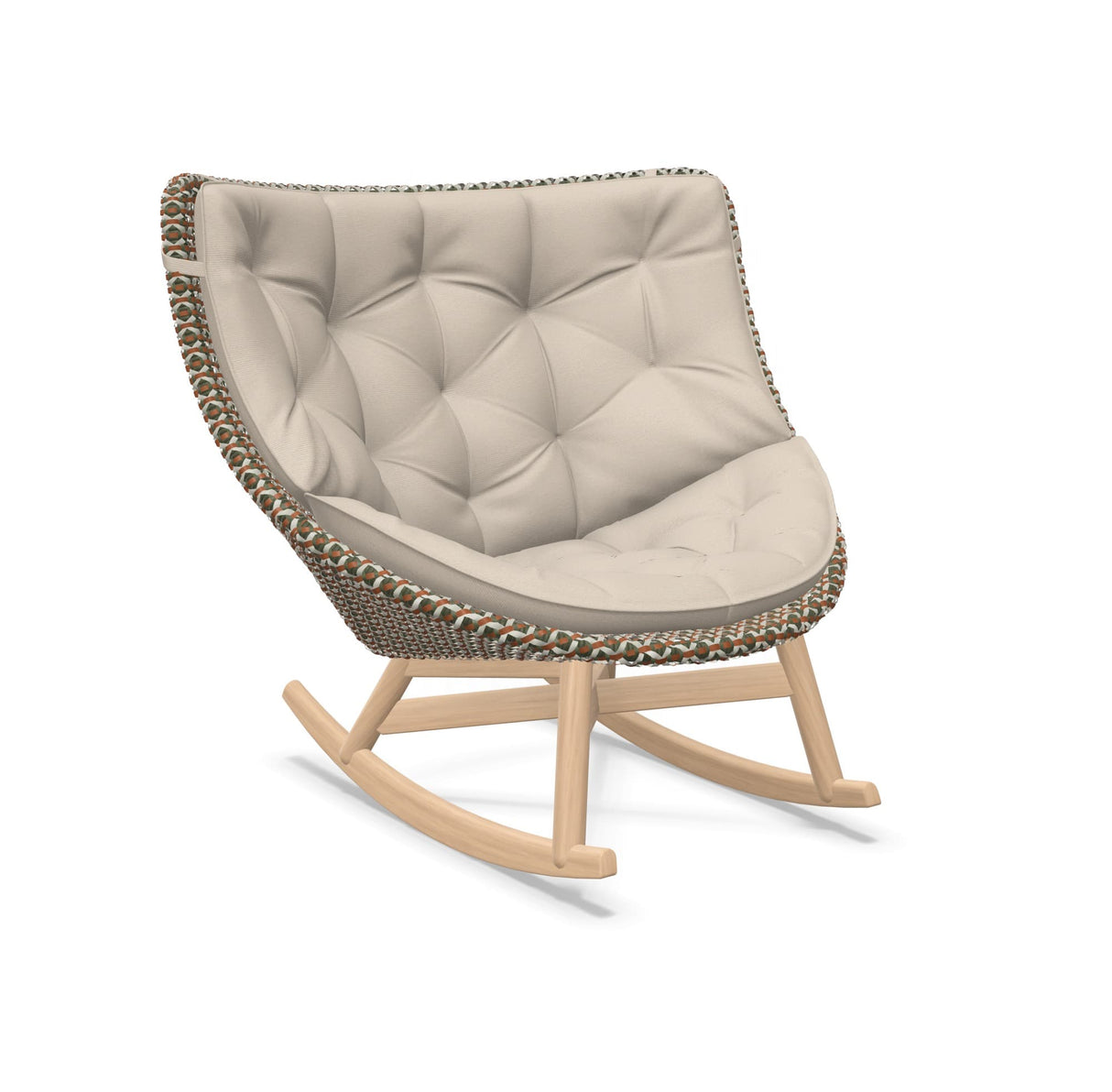 DEDON MBRACE Schaukelstuhl Teak Gestell - Geflecht Chestnut