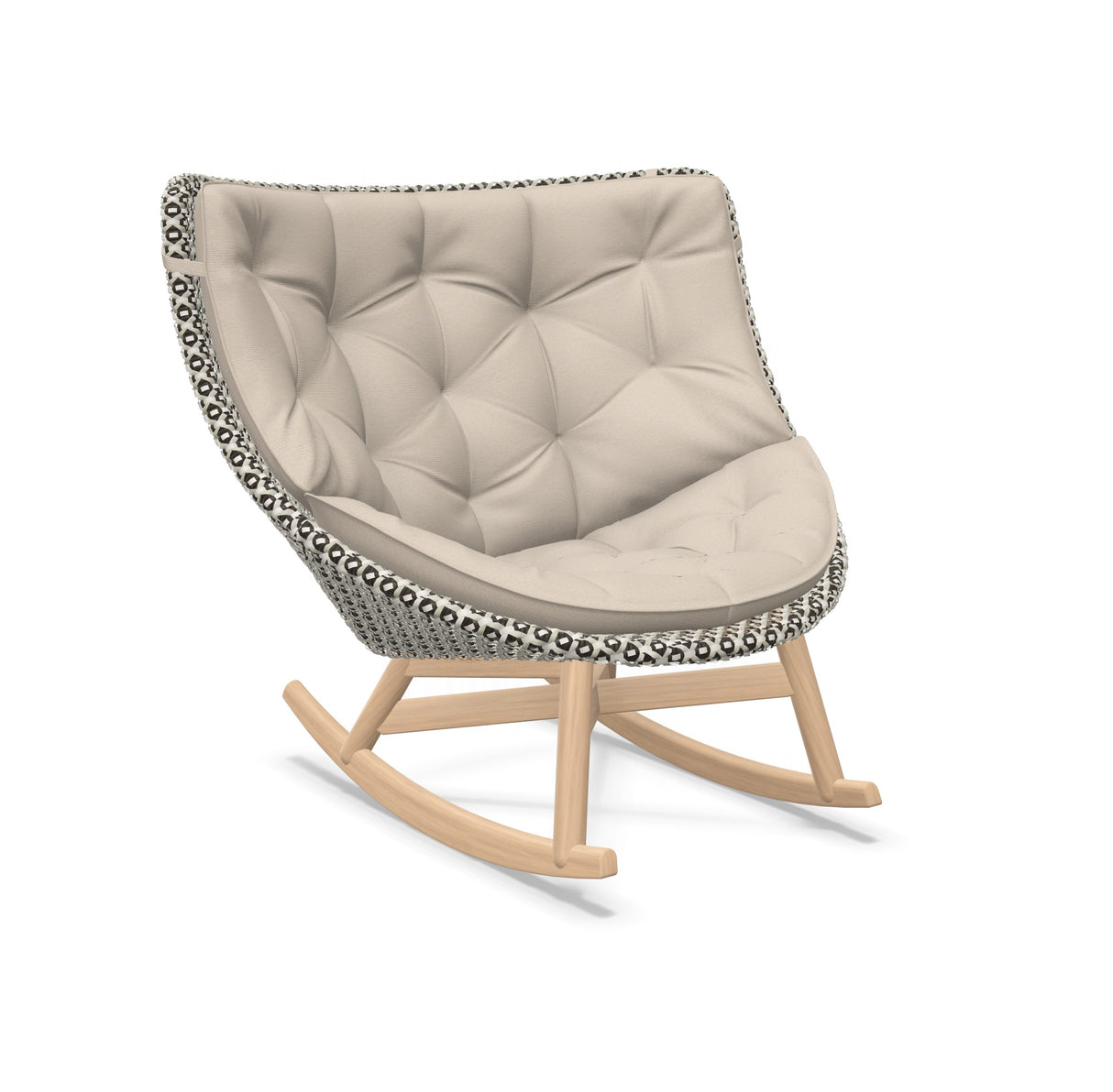 DEDON MBRACE Schaukelstuhl Teak Gestell - Geflecht Pepper