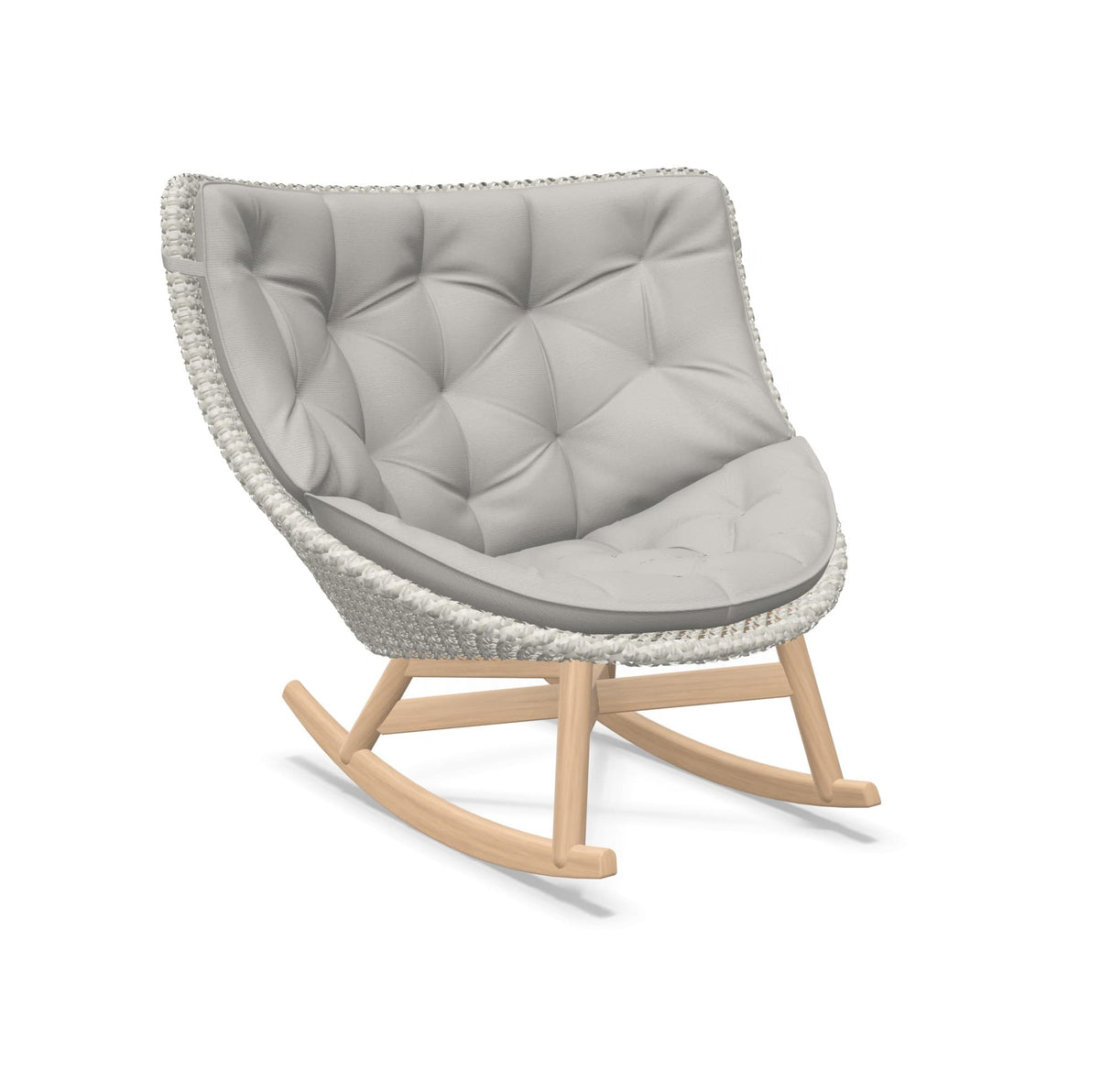 DEDON MBRACE Schaukelstuhl Teak Gestell - Geflecht Sea Salt