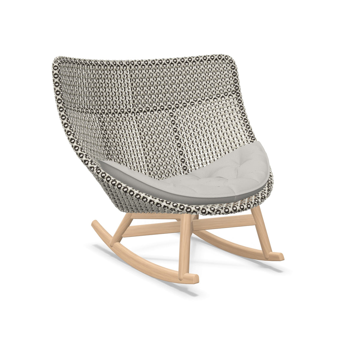 DEDON MBRACE Schaukelstuhl Teak Gestell - Geflecht Pepper