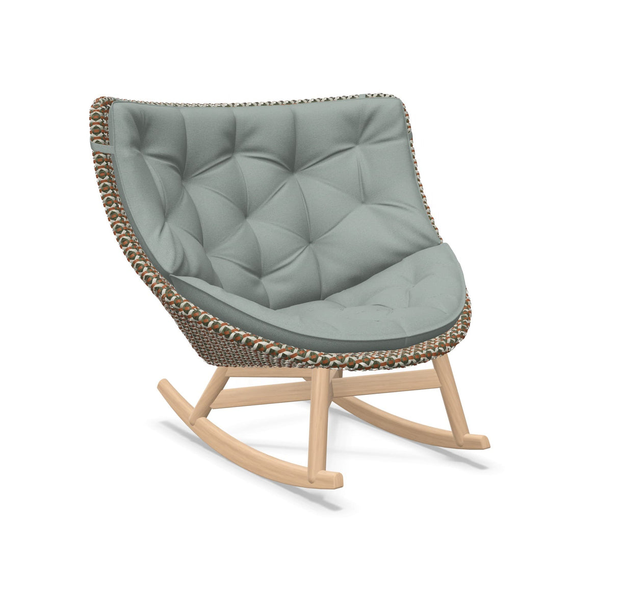 DEDON MBRACE Schaukelstuhl Teak Gestell - Geflecht Chestnut