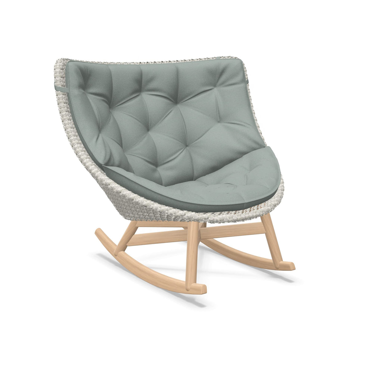 DEDON MBRACE Schaukelstuhl Teak Gestell - Geflecht Sea Salt