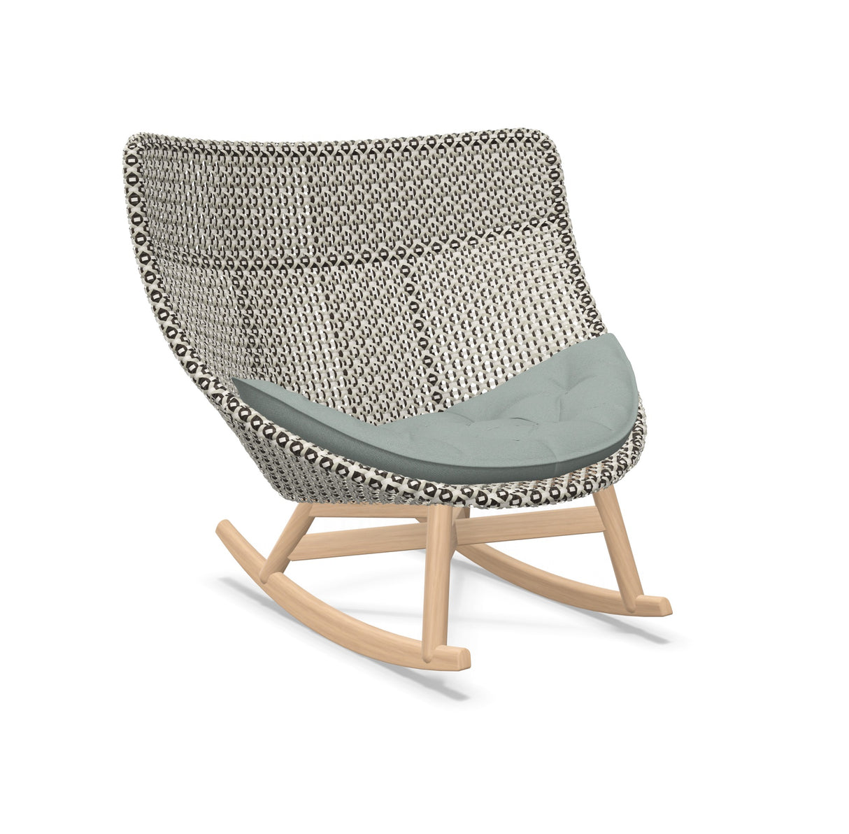 DEDON MBRACE Schaukelstuhl Teak Gestell - Geflecht Pepper