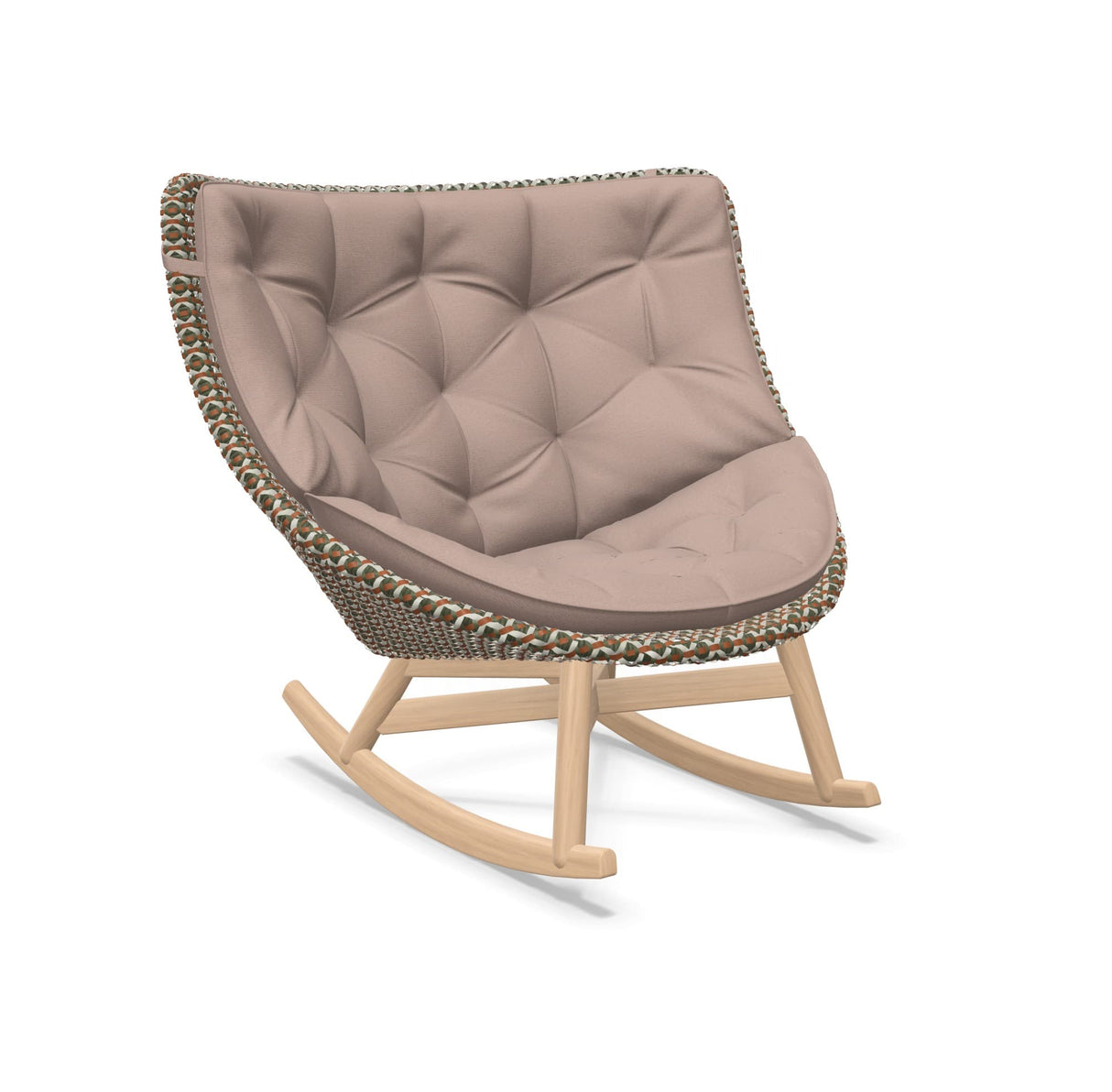 DEDON MBRACE Schaukelstuhl Teak Gestell - Geflecht Chestnut