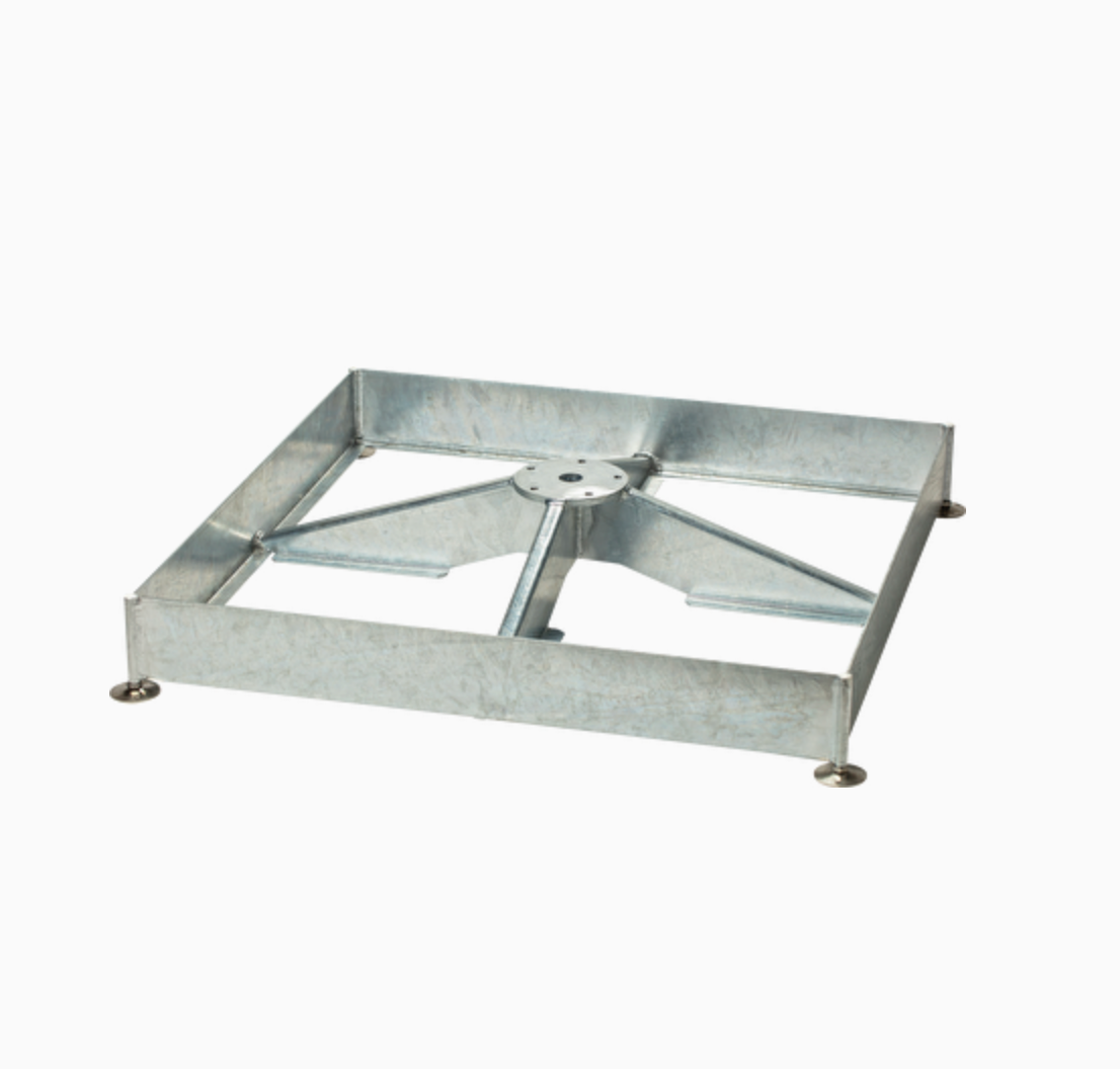 Glatz - Sockelrahmen M4, 180 kg (für 12 Platten 40x40x4 cm),91 x 91 x 15,5 - 19,5 cm, Stahl feuerverzinkt, justier und nivellierbar (Preis ohne Betonelemente)