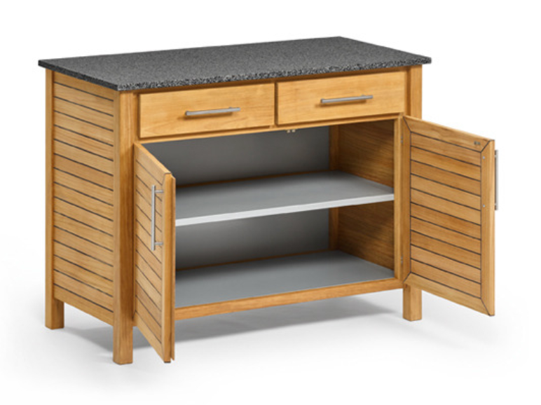 Weishäupl - Deck - 2er-Element - 2 Schübe & 1 Fachboden, mit Granitplatte matt, dunkelgrau