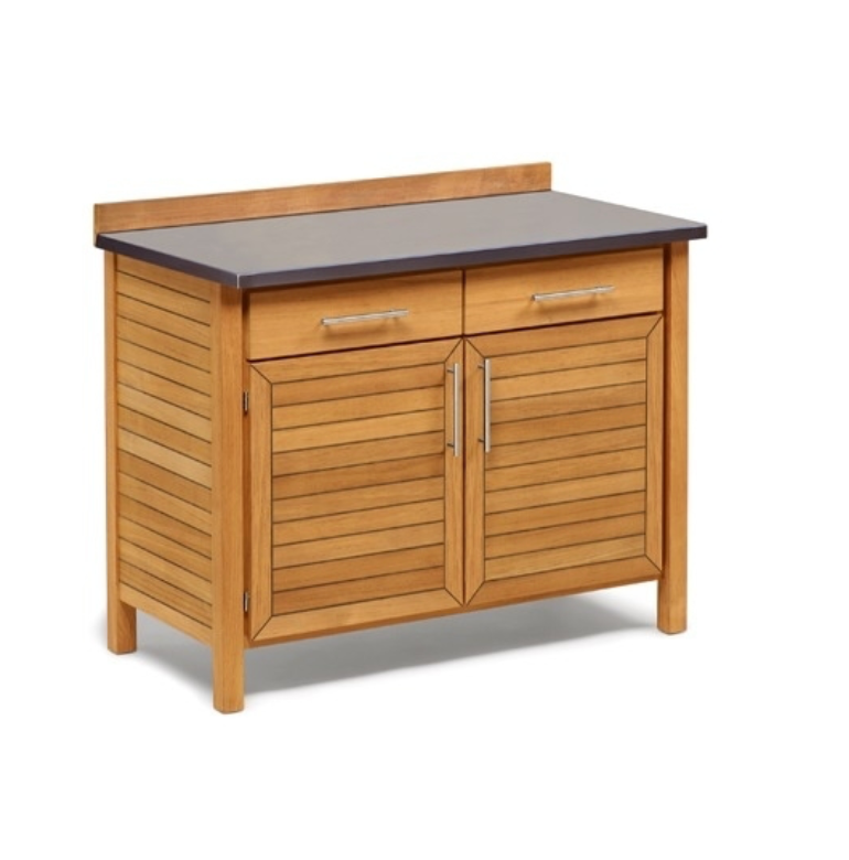 Weishäupl - Deck - Pflanzbord - 2 Schübe & 1 Fachboden, mit Granitplatte matt, dunkelgrau