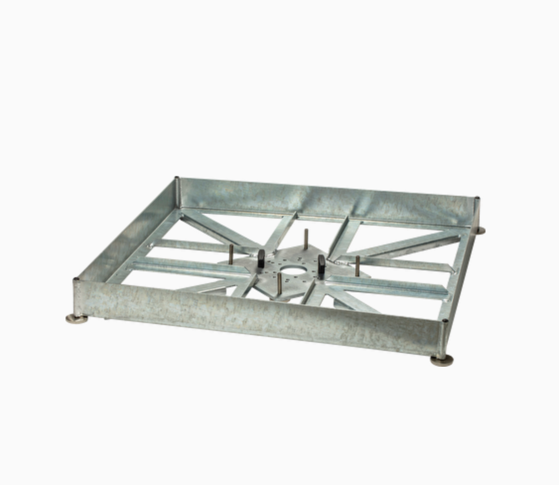 Glatz - Sockelrahmen M4/M8/M16, 240 - 690 kg,105 x 105 x 12 - 16 cm, Stahl feuerverzinkt, justier und nivellierbar (Preis ohne Betonelemente)