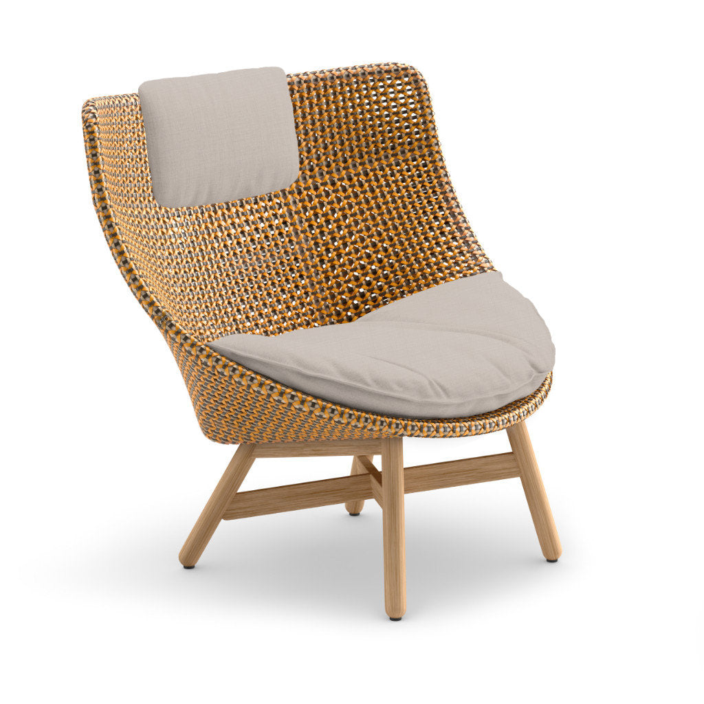 DEDON MBRACE Teak Hochlehner inkl. Sitz & Nackenkissen Dry Plus