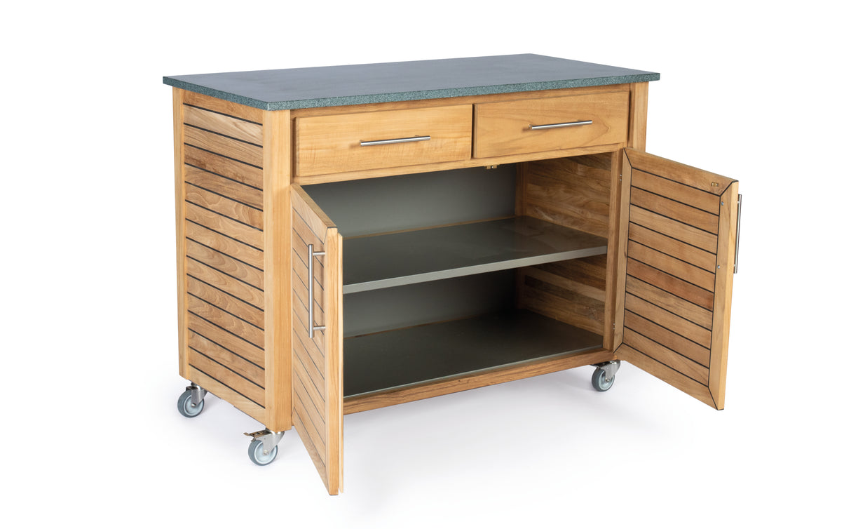 Weishäupl - Deck - 2er-Element - 2 Schübe & 1 Fachboden, mit Granitplatte matt, dunkelgrau